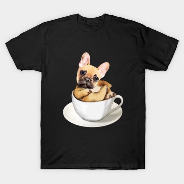 French bulldog donuts and coffee cup T-Shirt by Collagedream